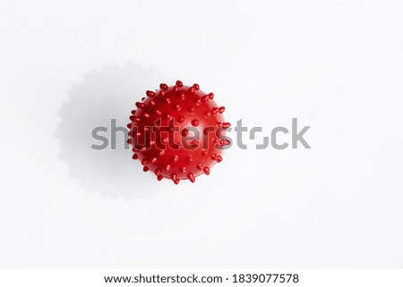 Covid sign. Red ball on white 