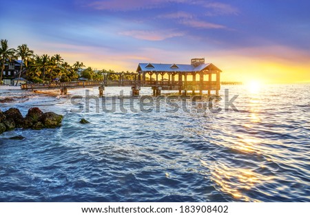 Pier at the beach in Key West, Florida USA  Royalty-Free Stock Photo #183908402