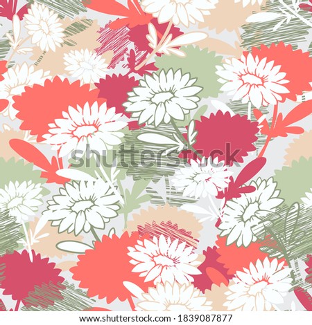 Abstract Flower and Passion Vector Graphic Illustration Seamless Pattern for Background and Apparel Design