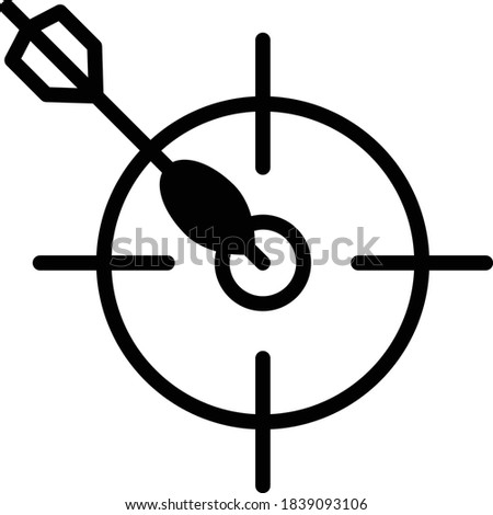 Focus on Target Concept, hrm symbol on white background, employee goal vector glyph icon design