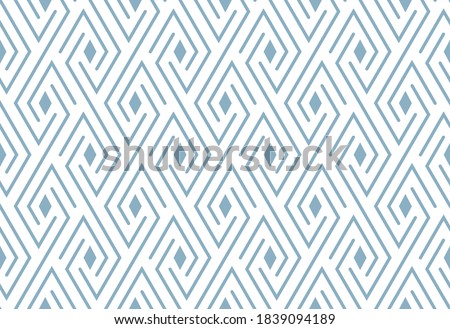 Abstract geometric pattern. A seamless vector background. White and blue ornament. Graphic modern pattern. Simple lattice graphic design