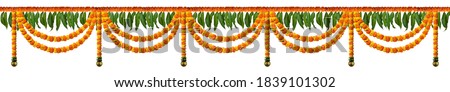 Indian Traditional flower decoration, Indian festival garland Royalty-Free Stock Photo #1839101302