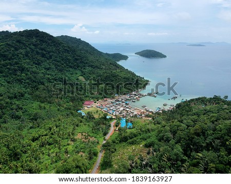 Exotic hidden paradise getaway in Anambas Archipelago - Nature Landscape Background - Scenery of Anambas island with rock