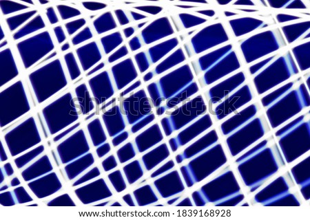 Abstract light background. Blue blured trail lights, strips and bokeh. Beautiful motion painting. Long exposure photography