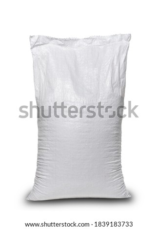 White full polypropylene bag on white isolated background Royalty-Free Stock Photo #1839183733