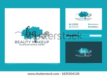 Initial BQ Feminine logo collections and business card template Premium Vector
