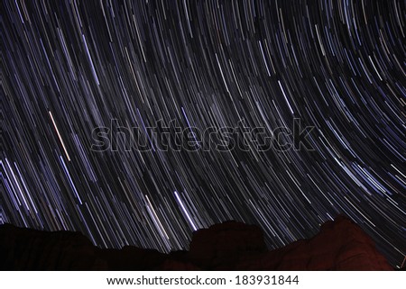 Star Trails in Night Sky