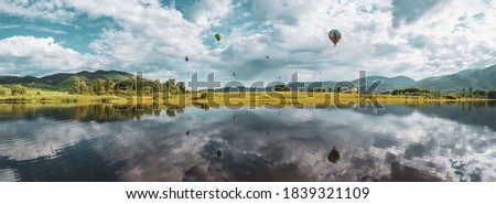 Hot air balloon festival in Steamboat Springs, Colorado. Royalty-Free Stock Photo #1839321109