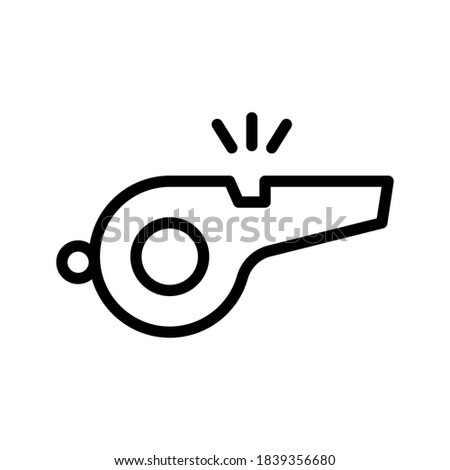 Referee whistle icon. Whistle vector flat sign design. vector illustration