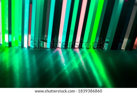 light through Stack of green Cast Acrylic Sheet