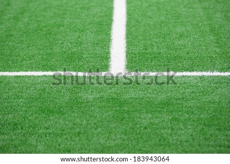 Soccer field detail with white lines
