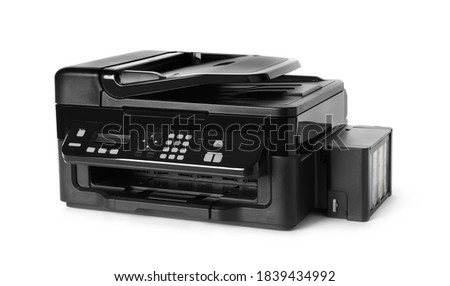 New modern multifunction printer isolated on white