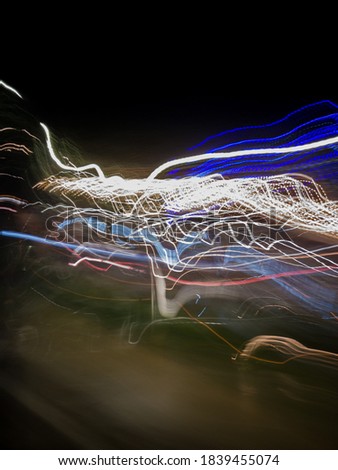 Light painting of light coming from decorative lighting during festival season 