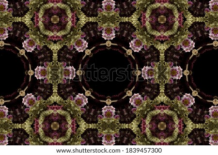 abstract colorful seamless pattern with floral motifs from flowers and leaves. High quality photo