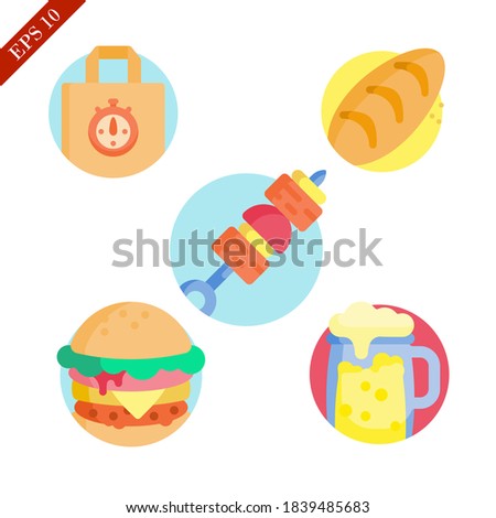 fast food set collection, vector illustration
