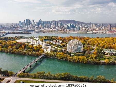 Montreal city in Canada autumn season colourful threes Royalty-Free Stock Photo #1839500569