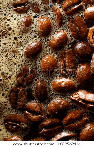 Close up of coffee beans drink