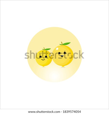 vector illustration of cute lemon character