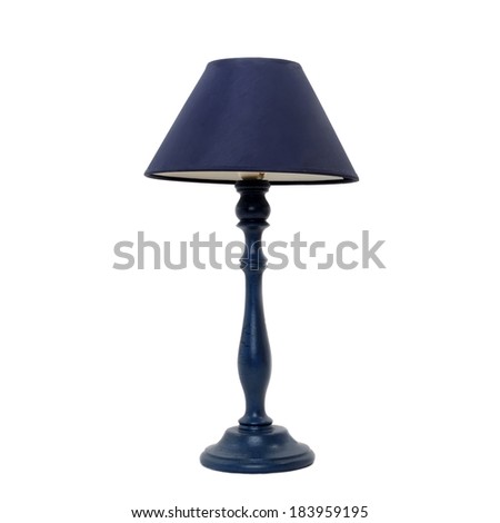 blue table lamp isolated on white background Royalty-Free Stock Photo #183959195