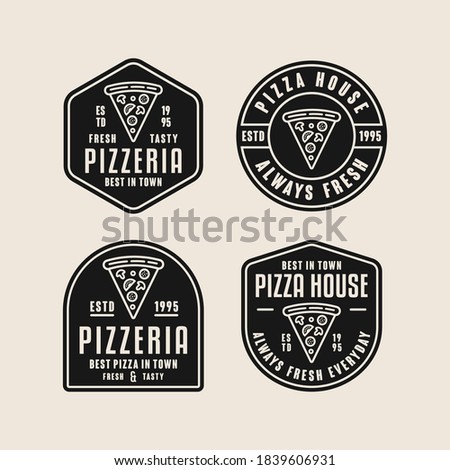 Pizza fresh and tasty logo collection