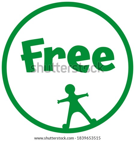 freedom – circular logo with a stick figure