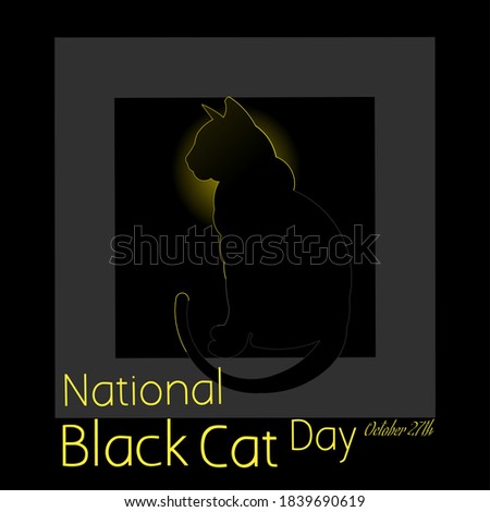 National Black Cat Day on October 27th. Vector Illustration