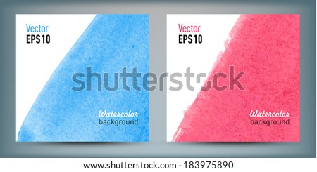 Set of watercolor banners. Vector illustration.