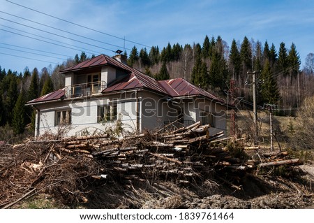 farm house under mountain in Slovakia region Hrinova - Zadiel