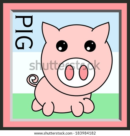 illustration baby pig cartoon, piggy
