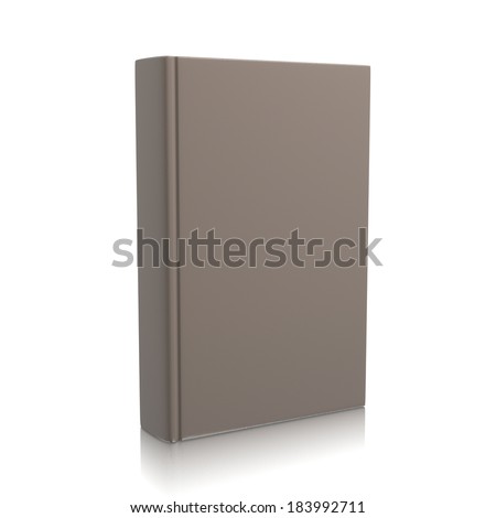 Single Closed Brown Book Upright on White Background