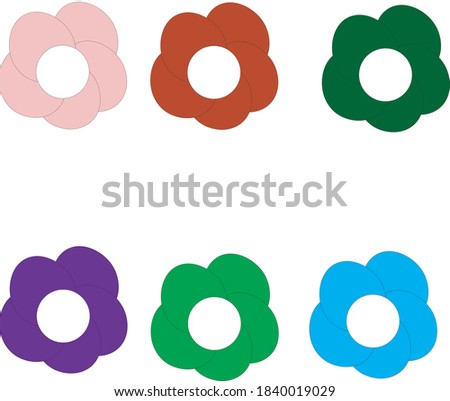 Cute cartoon flowers vector set

