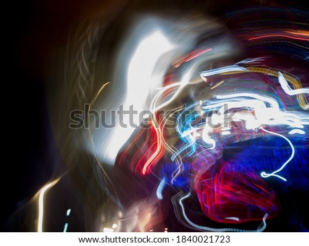 Light painting of light coming from decorative lighting source during festival season 