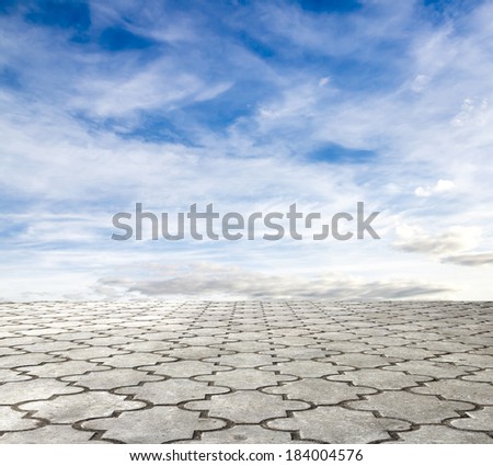 paving stone and blue sky