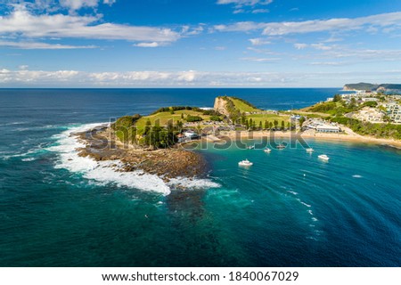 Terrigal Beach The Haven aerial drone photography at noon Royalty-Free Stock Photo #1840067029