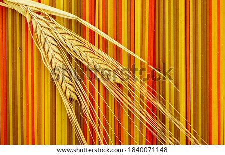 Abstract background texture of wholegrain wheat pasta