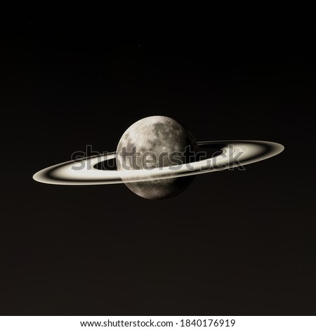 Moon Rings Night Celestial Body Rings Of Saturn Royalty-Free Stock Photo #1840176919