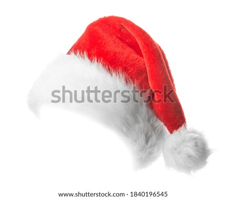 Santa Claus red hat isolated on white background
