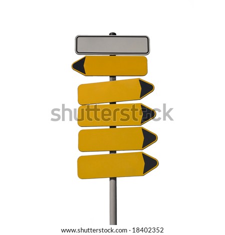 guidepost isolated on white