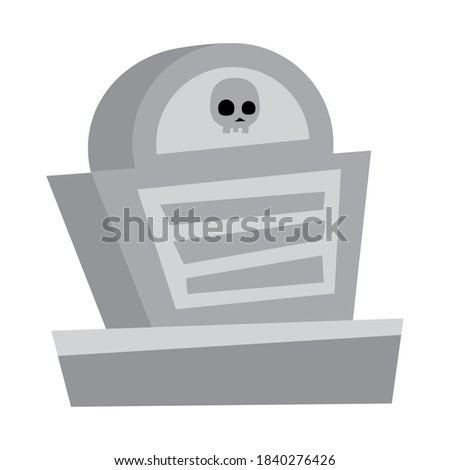 halloween grave with skull design, happy holiday and scary theme Vector illustration
