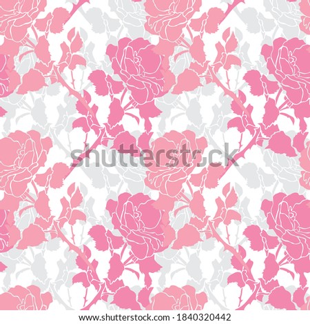 Elegant seamless pattern with rose flowers, design elements. Floral  pattern for invitations, cards, print, gift wrap, manufacturing, textile, fabric, wallpapers