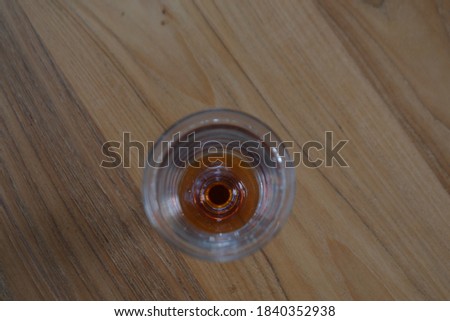 A glass of water on the table stock photo
