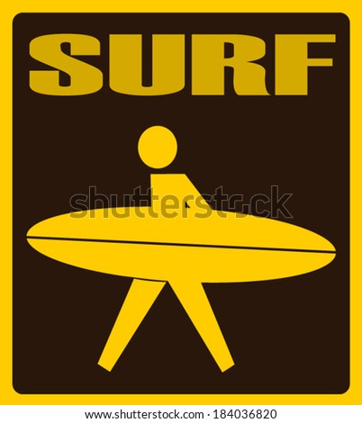 surf graphic design with person carrying surfboard