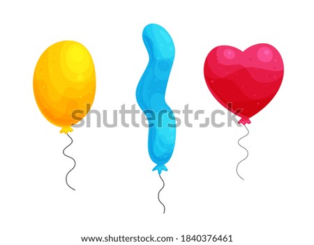 Colorful air balloons cartoon vector illustrations set