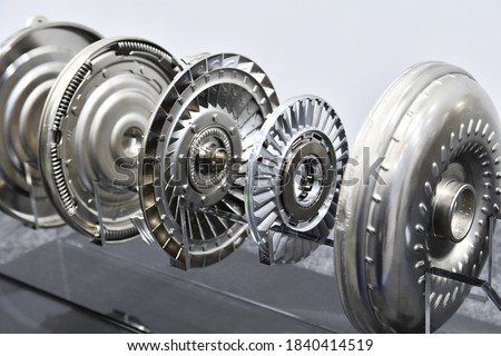 Exhibition of torque converters for automobiles Royalty-Free Stock Photo #1840414519