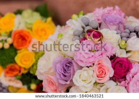 flower backgrounds - vintage effect style pictures and two golden wedding
