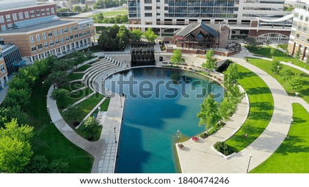 High view of the downtown Canal in Indianapolis 