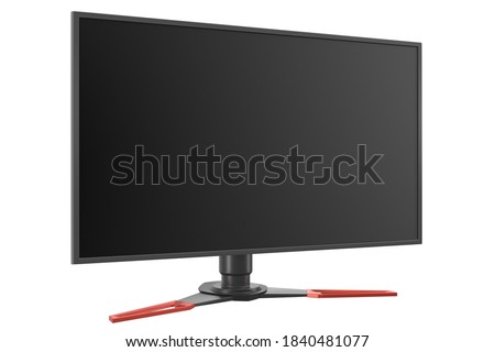 Professional display for gamers and designers isolated on white with clipping path. 3d rendering concept of games streaming