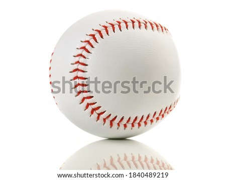 Isolated Single Baseball on white Background