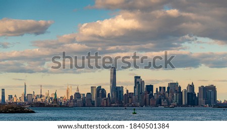 New York City downtown skyline with architecture