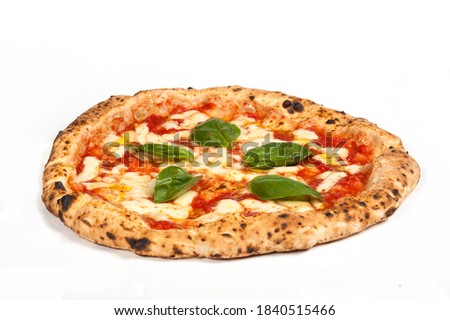 
Italian pizza called margherita pizza from campania region isolated on white background.JPG